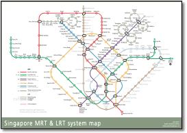 Singapore MRT & LRT train / rail map